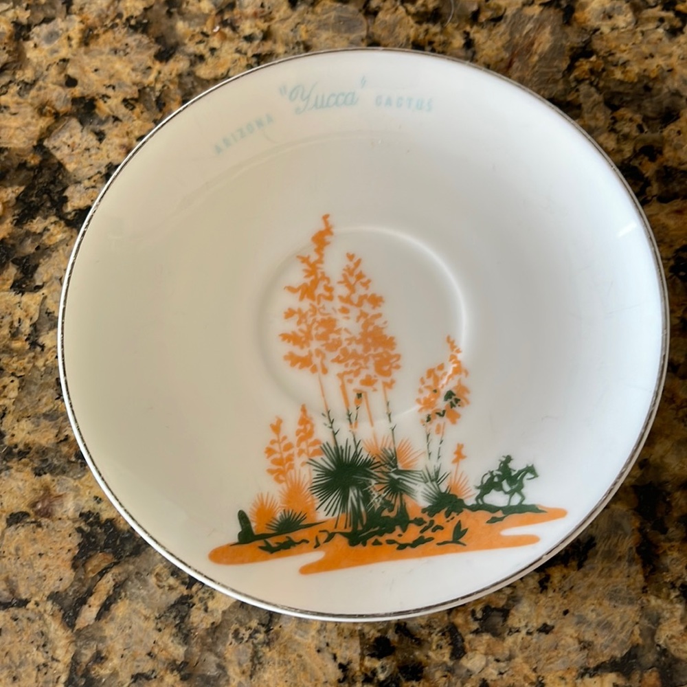 VTG Blakely Oil & Gas “Arizona Cactus” Yucca Cactus tea cup plate